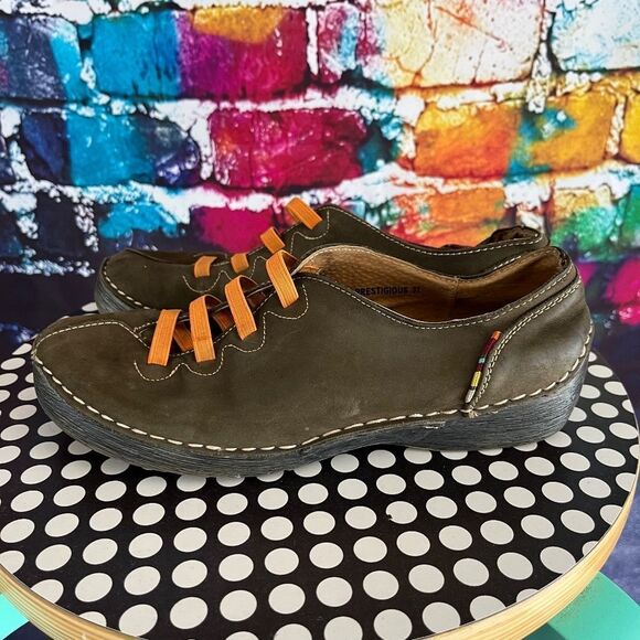 Spring Step Prestigious Slip-On Shoes Green Orange US 6.5-7 EU 37 - Picture 8 of 11